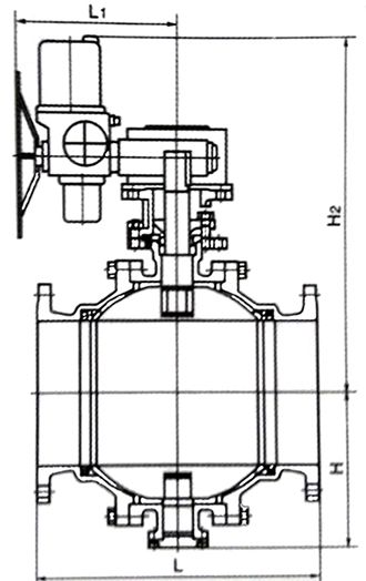 電動固定球閥結構示意圖